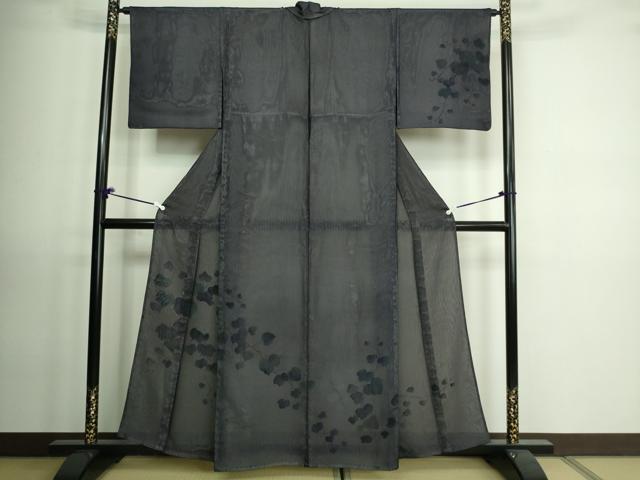 平和屋着物▽訪問着 単衣 無双 紗袷 紗×絽 蔦の葉文 正絹 逸品 DAAU6520sf