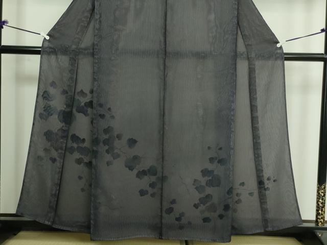 平和屋着物▽訪問着 単衣 無双 紗袷 紗×絽 蔦の葉文 正絹 逸品 DAAU6520sf