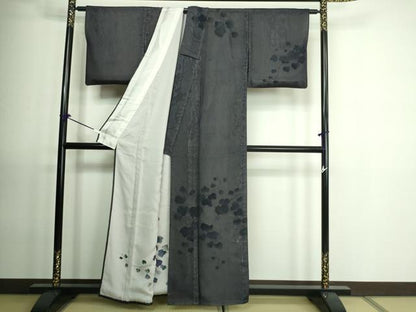 平和屋着物▽訪問着 単衣 無双 紗袷 紗×絽 蔦の葉文 正絹 逸品 DAAU6520sf