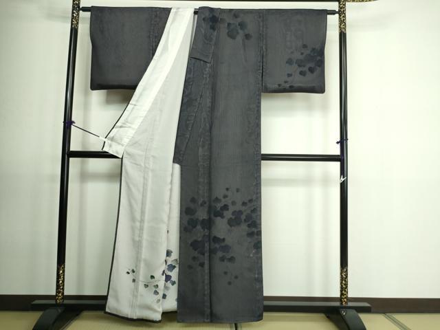 平和屋着物▽訪問着 単衣 無双 紗袷 紗×絽 蔦の葉文 正絹 逸品 DAAU6520sf