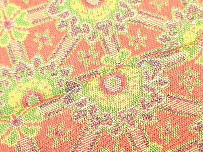 平和屋着物●龍村美術織物　九寸開き名古屋帯　蜀紅錦　正絹　逸品　DAAU6521ob