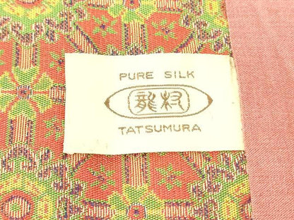 平和屋着物●龍村美術織物　九寸開き名古屋帯　蜀紅錦　正絹　逸品　DAAU6521ob