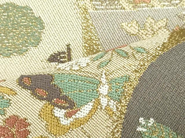平和屋着物●六通柄袋帯 鬼壁錦 延祥秀宝文 金糸 正絹 逸品 DAAU6545ob