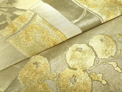 平和屋着物▼六通柄袋帯　枝花竹文　金糸　正絹　逸品　DAAU6566ob