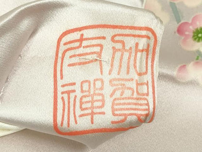 平和屋着物●太鼓柄袋帯 友禅 作家物 地紙重ね草花文 正絹 逸品 DAAU6572ob