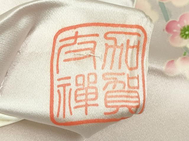 平和屋着物●太鼓柄袋帯 友禅 作家物 地紙重ね草花文 正絹 逸品 DAAU6572ob
