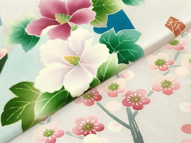 平和屋着物●太鼓柄袋帯 友禅 作家物 地紙重ね草花文 正絹 逸品 DAAU6572ob