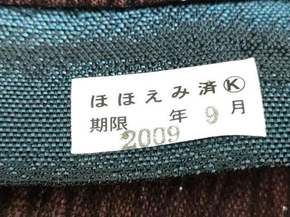 平和屋着物▽全通柄袋帯 スリーシーズン 春夏秋 変わり市松文様 銀糸 正絹 逸品 未使用 DAAU6618ob