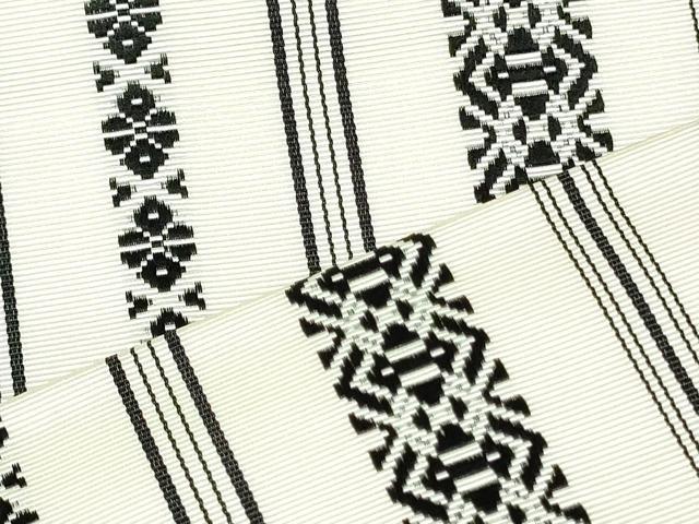 平和屋着物●本場筑前博多織　八寸名古屋帯　献上　生成り色　正絹　逸品　DAAU6619ob