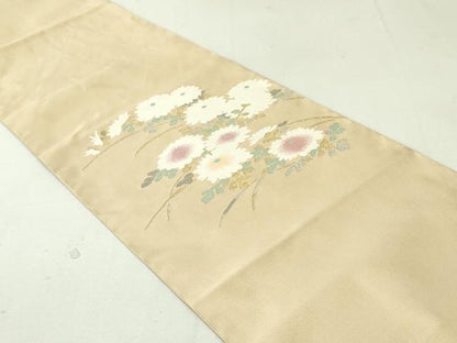 平和屋着物●爪掻き本綴れ　八寸名古屋帯　草花文　金銀糸　正絹　逸品　DAAU6634ob