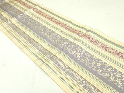 平和屋着物●本場筑前博多織　八寸名古屋帯　舞桜間道　正絹　逸品　DAAU6716ob