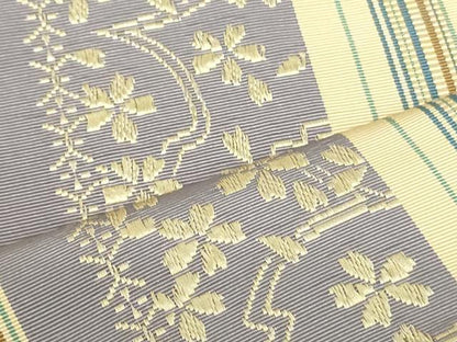 平和屋着物●本場筑前博多織　八寸名古屋帯　舞桜間道　正絹　逸品　DAAU6716ob