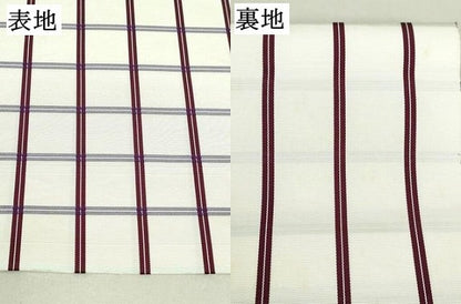平和屋着物●本場筑前博多織 八寸名古屋帯 格子 正絹 逸品 DAAU6727ob