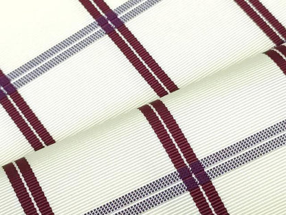 平和屋着物●本場筑前博多織 八寸名古屋帯 格子 正絹 逸品 DAAU6727ob