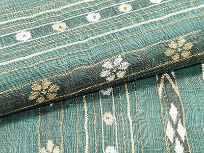 平和屋着物▽太鼓柄袋帯 スリーシーズン 春夏秋 櫛織 花間道 金銀糸 正絹 逸品 DAAU6781ob