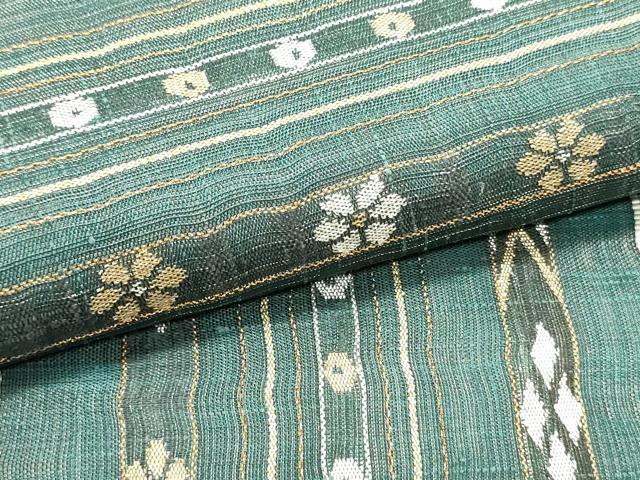 平和屋着物▽太鼓柄袋帯 スリーシーズン 春夏秋 櫛織 花間道 金銀糸 正絹 逸品 DAAU6781ob