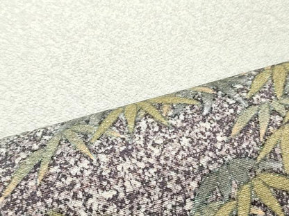 平和屋着物●九寸名古屋帯　作家物　ラメ糸　笹竹風景文　正絹　逸品　DAAU6810ob