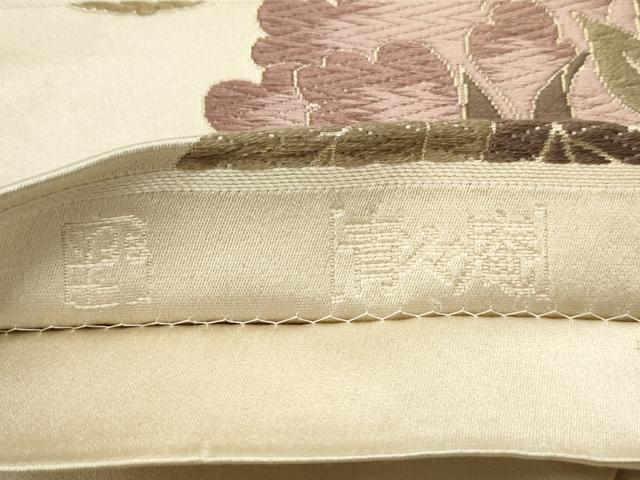 平和屋着物●青々庵　六通柄袋帯　唐織　花蝶文　金糸　正絹　逸品　DAAU6812ob