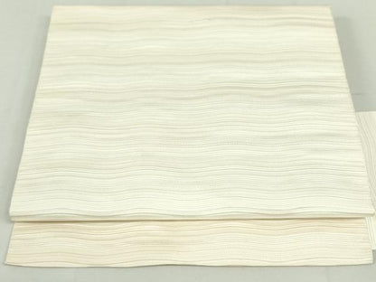 平和屋着物●本場筑前博多織　八寸名古屋帯　霞文　象牙色　正絹　逸品　DAAU6849ob