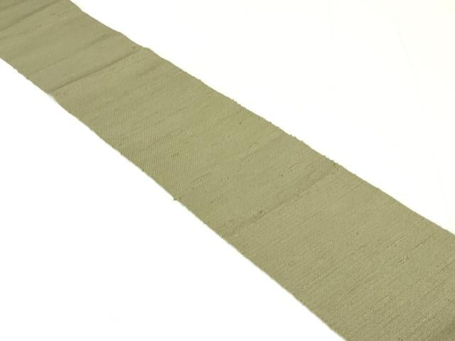 平和屋着物●両面 半幅帯 紬地 霞文 油色 棒色 正絹 逸品 DAAU6851ob