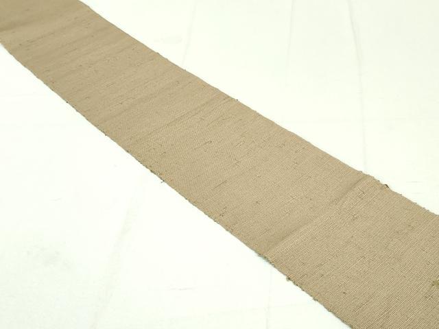 平和屋着物●両面 半幅帯 紬地 霞文 油色 棒色 正絹 逸品 DAAU6851ob