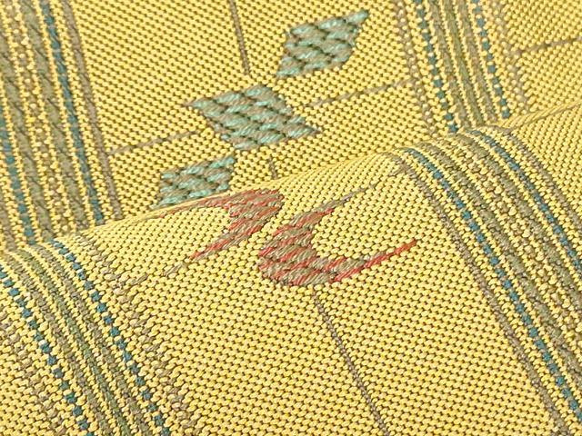 平和屋着物●本場筑前博多織　八寸名古屋帯　幾何学間道　正絹　逸品　DAAU6858ob