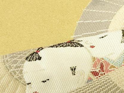 平和屋着物●加賀友禅の巨匠 初代 由水十久 西陣 長嶋成織物 ながしま帯 太鼓柄袋帯 瀞金錦 傘 本金箔 正絹 逸品 DAAU6864ob