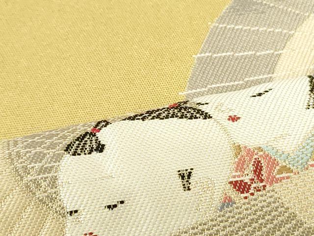 平和屋着物●加賀友禅の巨匠 初代 由水十久 西陣 長嶋成織物 ながしま帯 太鼓柄袋帯 瀞金錦 傘 本金箔 正絹 逸品 DAAU6864ob