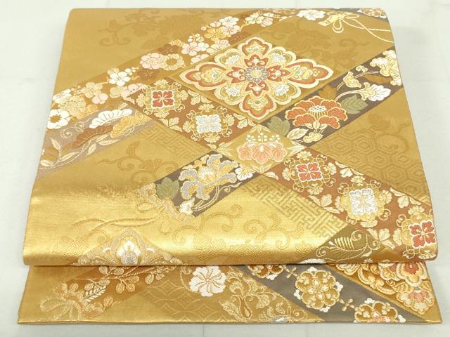 平和屋着物●銀座きしや　六通柄袋帯　菱取蒔絵紋　本金箔　正絹　逸品　DAAU6894ob