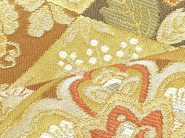 平和屋着物●銀座きしや　六通柄袋帯　菱取蒔絵紋　本金箔　正絹　逸品　DAAU6894ob