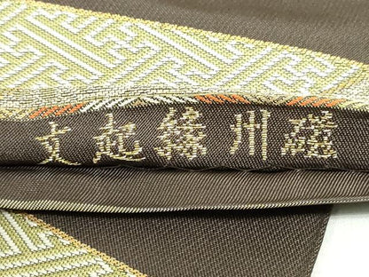 平和屋着物●六通柄　本袋帯　作家物　磁州縁起文　金銀糸　正絹　逸品　DAAU6896ob