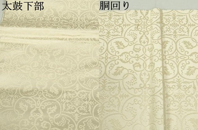 平和屋着物●丸帯　葡萄唐草文錦　金糸　正絹　逸品　DAAU6898ob