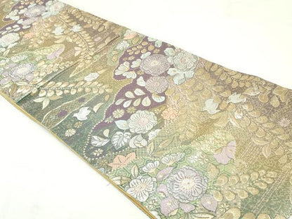 平和屋着物●六通柄袋帯　雲取り辻が花　金銀糸　やまと誂製　正絹　逸品　DAAU6905ob