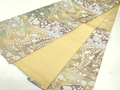 平和屋着物●六通柄袋帯　雲取り辻が花　金銀糸　やまと誂製　正絹　逸品　DAAU6905ob