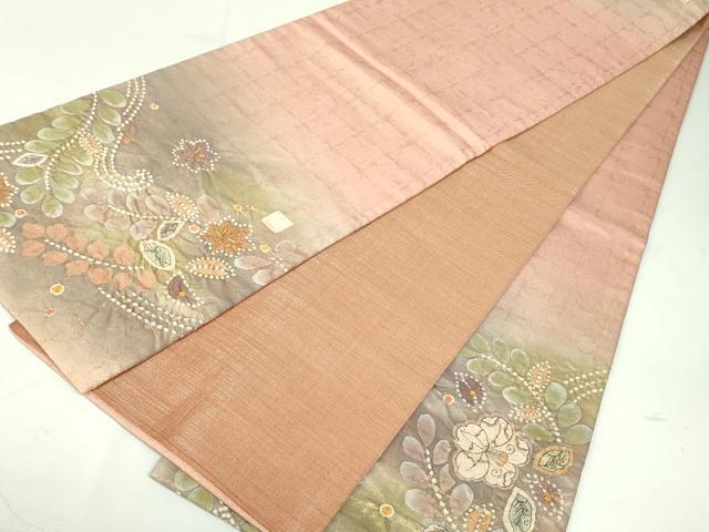 平和屋着物●太鼓柄袋帯　作家物　絞り　辻が花　金糸　正絹　逸品　DAAU6913ob