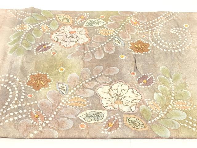 平和屋着物●太鼓柄袋帯　作家物　絞り　辻が花　金糸　正絹　逸品　DAAU6913ob