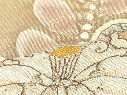 平和屋着物●太鼓柄袋帯　作家物　絞り　辻が花　金糸　正絹　逸品　DAAU6913ob