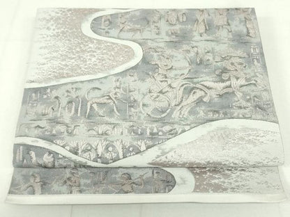 平和屋着物●本場筑前博多織 八寸名古屋帯 流水壁画文 正絹 逸品 DAAU6928ob