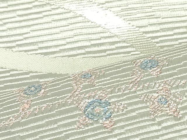 平和屋着物●本場筑前博多織 八寸名古屋帯 鳳凰草花文 銀糸 正絹 逸品 DAAU6934ob