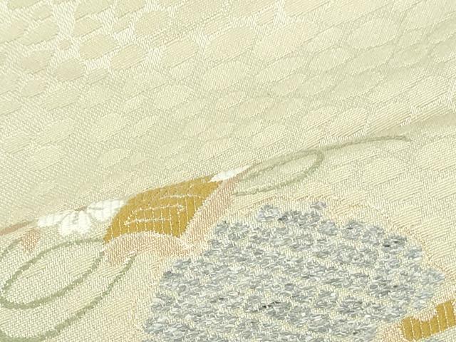 平和屋着物●九寸名古屋帯　唐織　雪輪楽器花文　金糸　正絹　逸品　DAAU6937ob