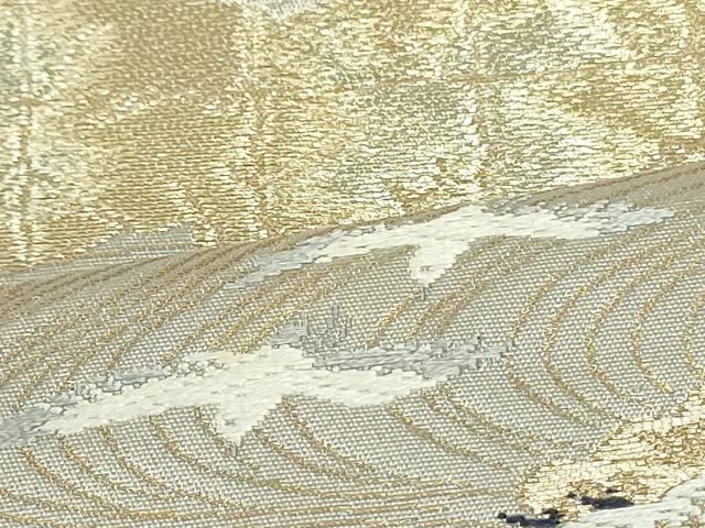 平和屋着物●西陣 服部織物謹製 六通柄袋帯 唐織 雲取り流水松鳥文 金糸 正絹 逸品 未使用 DAAU6940ob