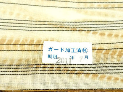 平和屋着物●両面　全通柄袋帯　スリーシーズン　春夏秋　紬地　花織　切嵌　幾何学格子文　正絹　逸品　DAAU6950ob