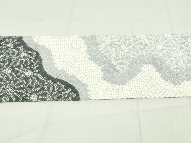 平和屋着物●名門　藤娘きぬたや・総絞り　九寸名古屋帯　流水花文　正絹　逸品　DAAU6954ob