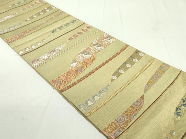 平和屋着物●六通柄袋帯　唐織　作家物　名物裂文様集　金糸　正絹　逸品　DAAU6972ob