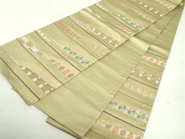 平和屋着物●六通柄袋帯　唐織　作家物　名物裂文様集　金糸　正絹　逸品　DAAU6972ob