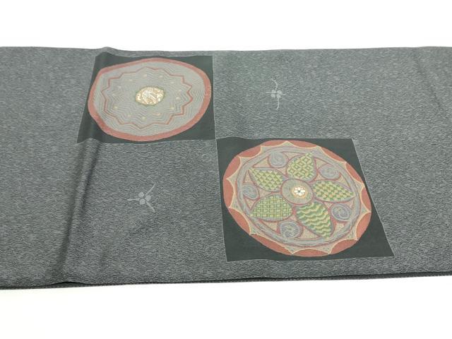 平和屋着物●太鼓柄袋帯 鳳凰抽象花丸文 正絹 逸品 DAAU6973ob