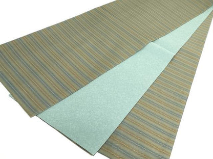 平和屋着物●両面 全通柄袋帯 横段文 正絹 逸品 DAAU6977ob