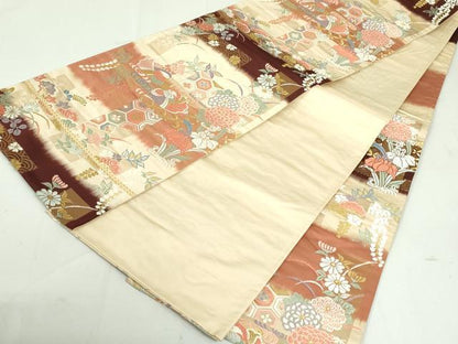 平和屋着物●六通柄袋帯　唐織　能衣　観世錦　金糸　正絹　逸品　DAAU6991ob