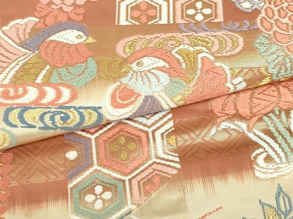 平和屋着物●六通柄袋帯　唐織　能衣　観世錦　金糸　正絹　逸品　DAAU6991ob