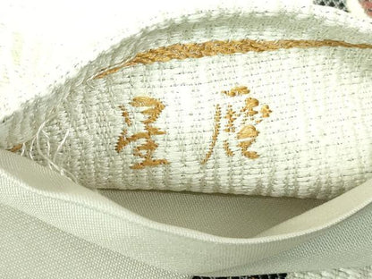 平和屋着物●六通柄袋帯　唐織　星暦　銀通し地　正絹　逸品　DAAU7000ob